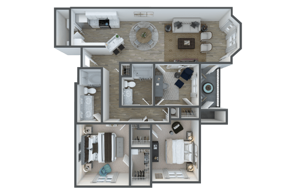Floor Plan  3 Bed 2 Bath Garden