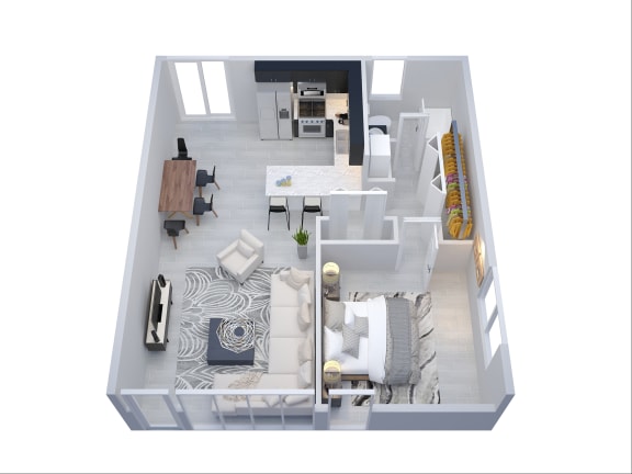 Floor Plan  One Bedroom One Bath