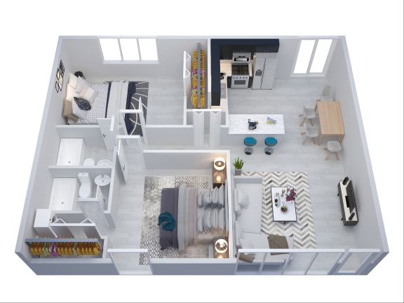 Floor Plan  Two Bedroom Two Bath