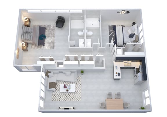 Floor Plan  Two Bedroom Two Bath Large