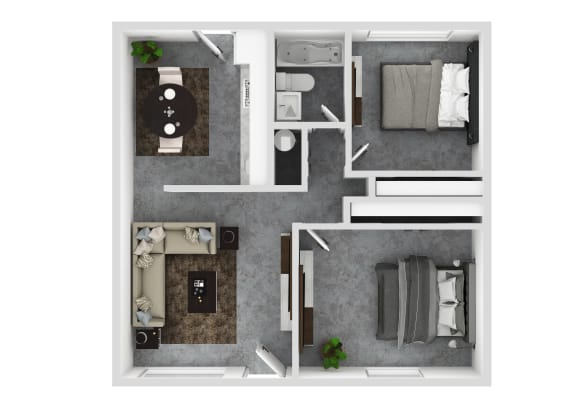 Floor Plan  a floor plan of a bedroom with a bathroom and a living room