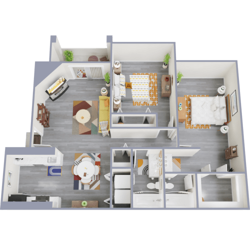 Floor Plan  2 bed 2 bath B at Tides at Mesa, Arizona