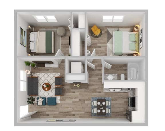 Floor Plan  2 Bedrooms, 1 Bathroom Small