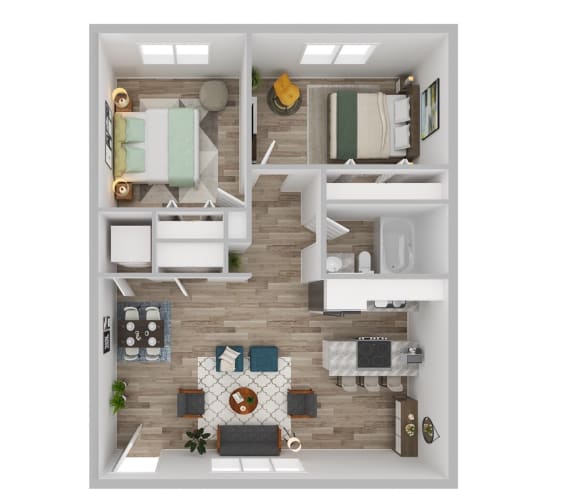 Floor Plan  2 Bedrooms, 1 Bathroom Large