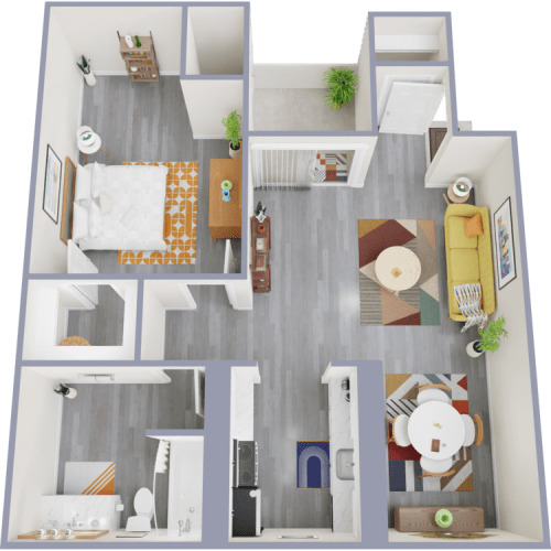 Floor Plan  1 bed 1 bath floor plan at Tides at Mesa, Mesa