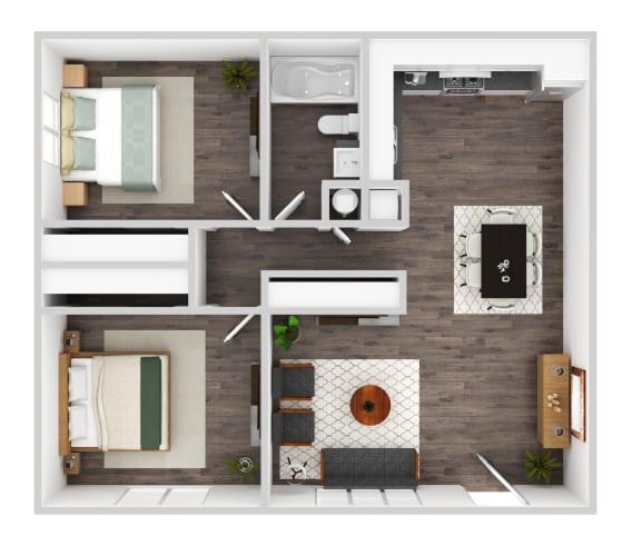 Floor Plan  a floor plan of a 1 bedroom apartment