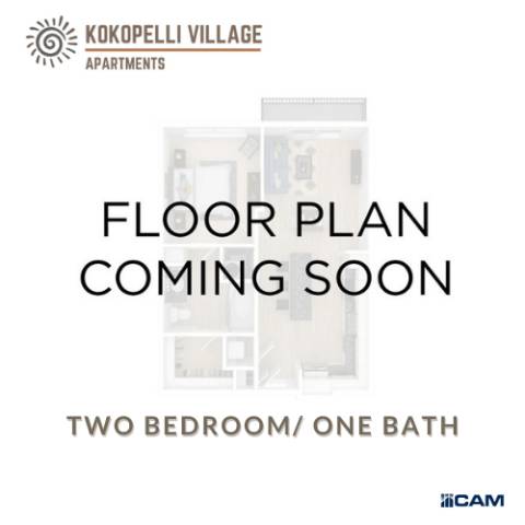 Floor Plan  A floor plan for a two bedroom apartment with one bath is coming soon.