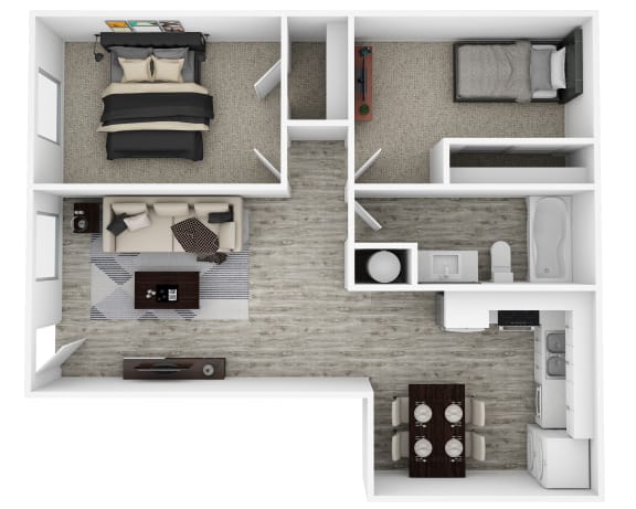 Floor Plan  Two Bedroom One Bath