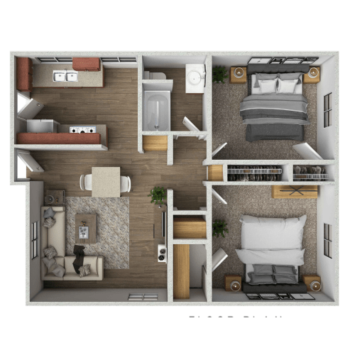 Floor Plan  a floor plan of a 1 bedroom apartment