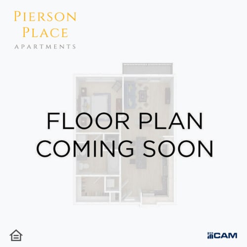 Floor Plan  A poster announcing a floor plan for Pierson Place Apartments is coming soon.