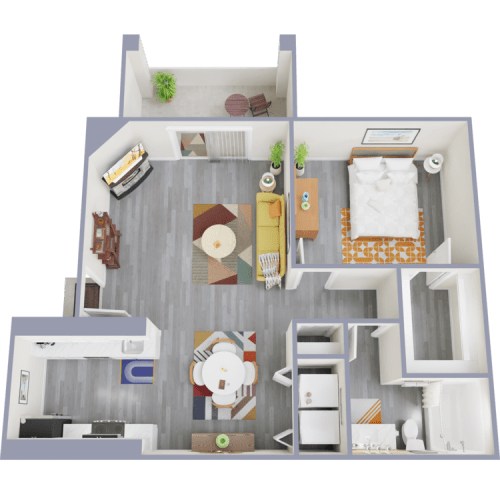 Floor Plan  1 bed 1 bath floor plan A at Tides at Mesa, Mesa, 85204