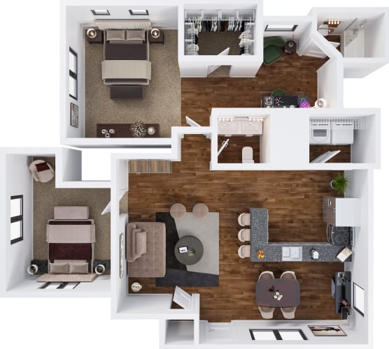 Floor Plan  A Two Bedroom, Two Bath