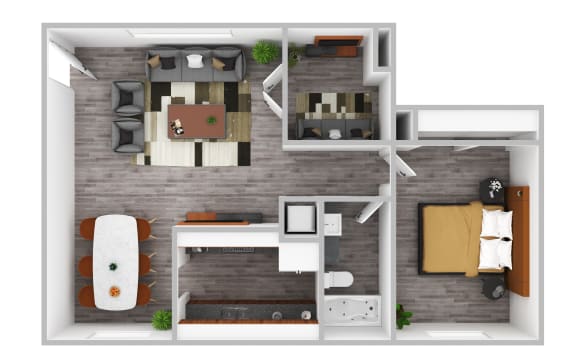 Floor Plan  a1 floor plan  1 bedroom with 2 baths  1192 square feet