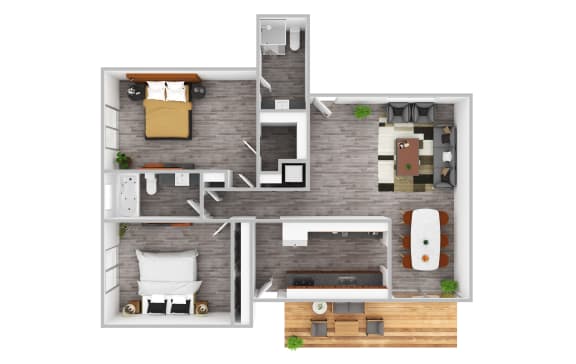 Floor Plan  2 bedroom floor plan  the residences at