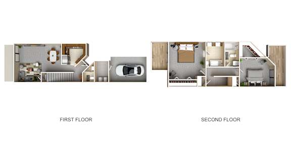 Floor Plan  A floor plan of a house with a first and second floor.