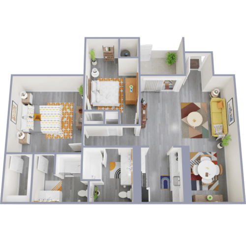 Floor Plan  2 bed 2 bath at Tides at Mesa, Mesa, 85204