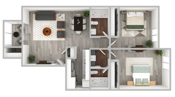 Floor Plan  Two Bedroom