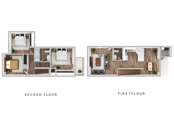 Floor Plan  a floor plan of the first and second floors of a house