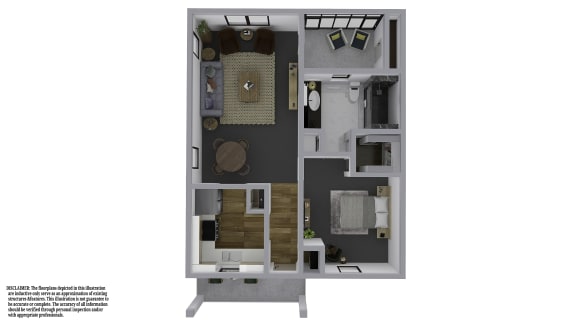 Floor Plan  bedroom floor plan an in 2 bed 2 bath apartment at the casey, 2100 delgan