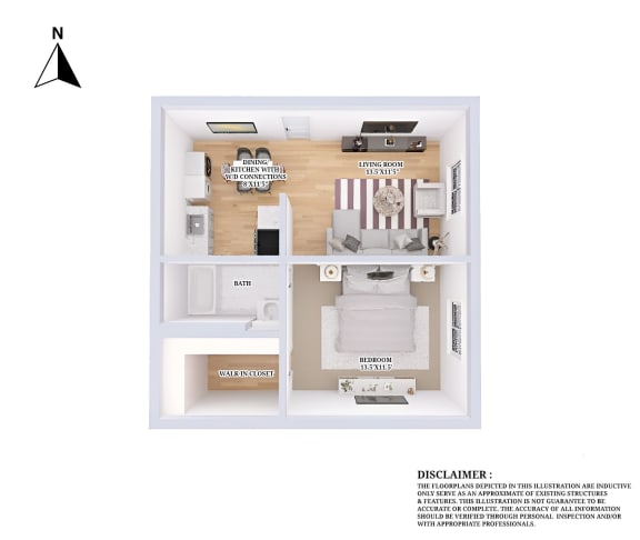 Floor Plan  a floor plan of a home with a bedroom and a living room