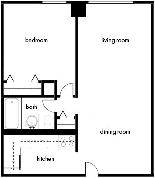 Floor Plan  One Bedroom- South