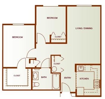 Floor Plan  Two- Bedroom