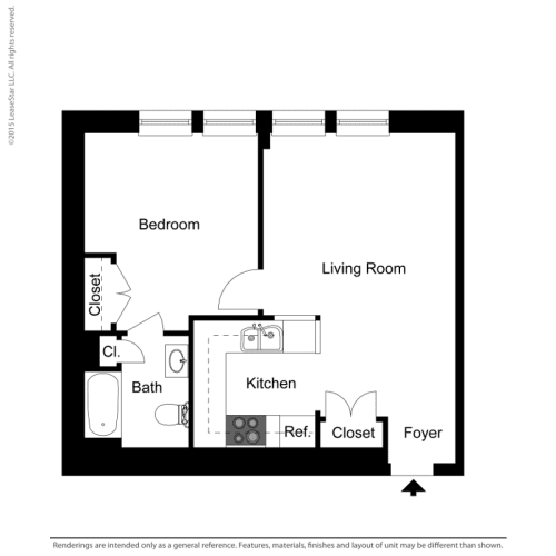 Floor Plan  One Bedroom