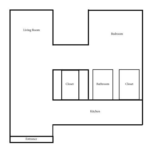 Floor Plan  1 BR/ 1 BA