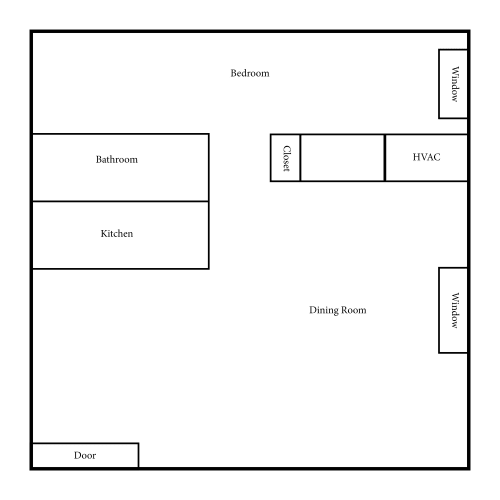 Floor Plan  1 BR/ 1 BA