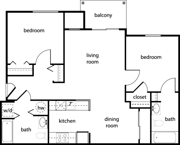 Floor Plan  Two-Bedroom