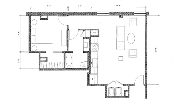 Floor Plan  beautiful one bedroom floor plan