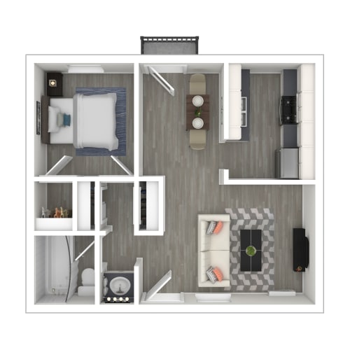 Floor Plan  3D - 1Bedroom floor plan