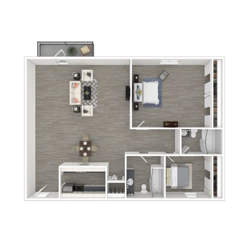 Floor Plan  3D - 2 Bedroom floor plan