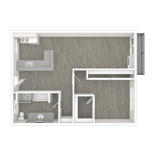 Floor Plan  3D - 1 Bedroom layout