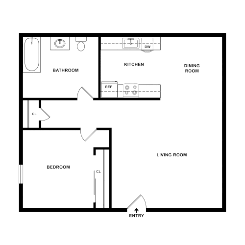 Floor Plan  1 bedroom Floor Plan
