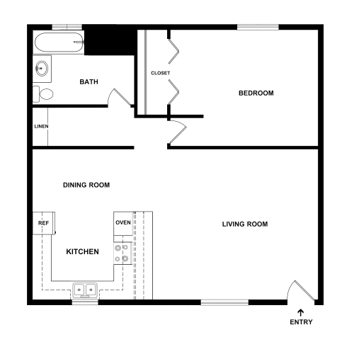 Floor Plan  a floor plan of a home with a small footprint