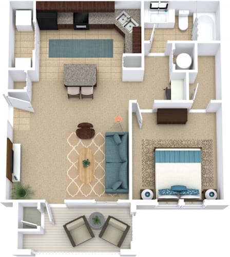 Floor Plan  A1 A1s Floorplan at Ansley Place Apartments, Houma, LA 70360