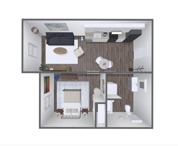 Floor Plan  a 1 bedroom floor plan with a living room and a dining room