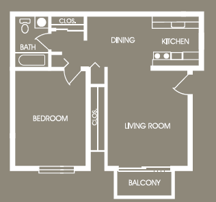 Floor Plan  1 Bedroom  1Bath