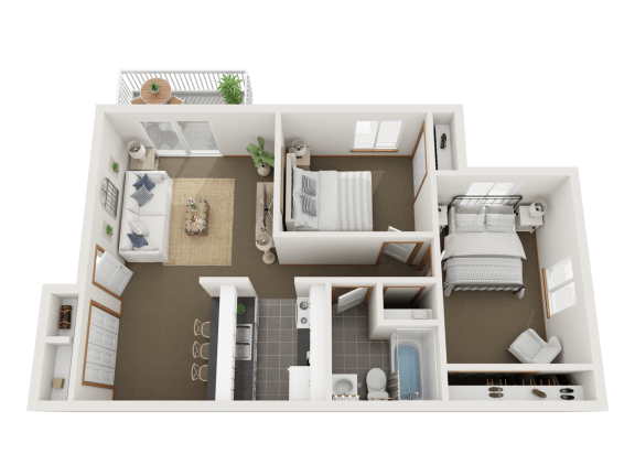 Floor Plan  a floor plan of a 1 bedroom apartment