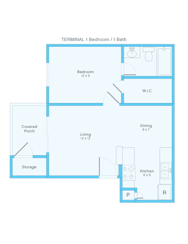 Floor Plan  Terminal 1 Bedroom 1 Bathroom