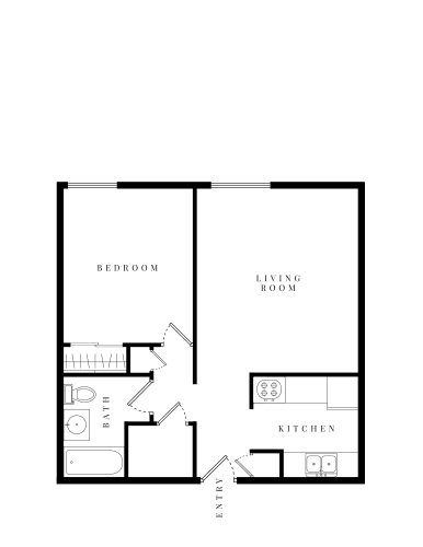 Floor Plan  1 Bed 1 Bath