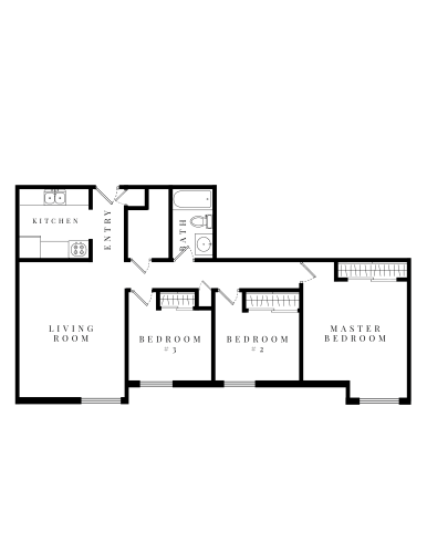 Floor Plan  3 Bed 1 Bath