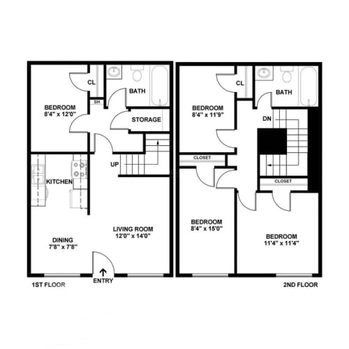 Floor Plan  a floor plan of a house with bedrooms and a living room
