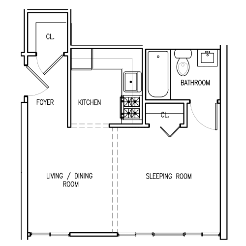 Floor Plan  Studio Apartment