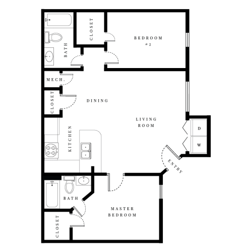 Floor Plan  2 Bedroom