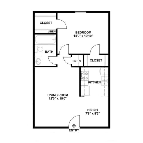 Floor Plan  a floor plan of a small house with a bedroom and a living room