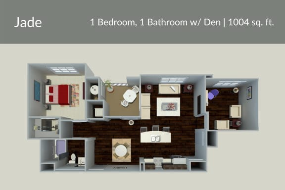 Floor Plan  a 3d floor plan of a bedroom apartment