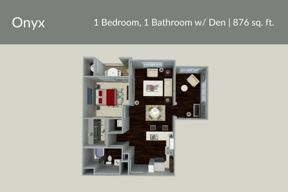 Floor Plan  Onyx (1 Bedroom with Den)