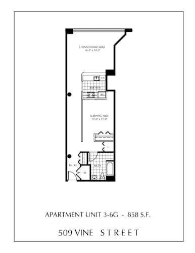 Floor Plan  Apartment floor plan for a 3 bedroom apartment.